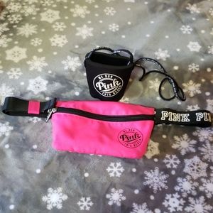 Pink fanny pack w/ can holder